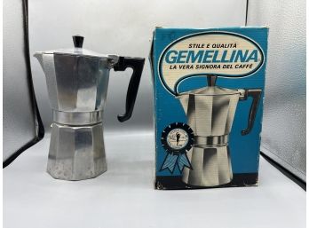 Gemellina Stove Top Coffee Maker With Box