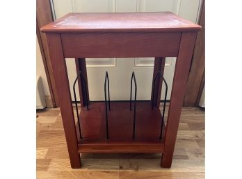 Pressed Board End Table With Built-in Magazine Rack