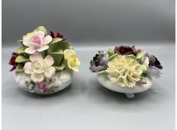 Aynsley / Royal Adderley Fine Bone China Flower Bouquet Decor - 2 Total