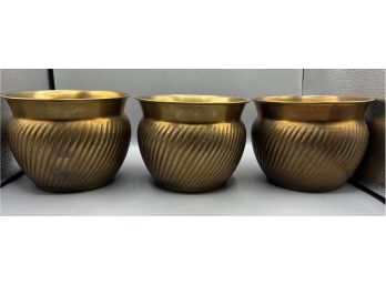 Brass Planters - 3 Total