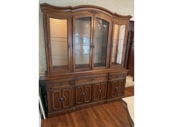 Thomasville Solid Wood Lighted Curio Cabinet