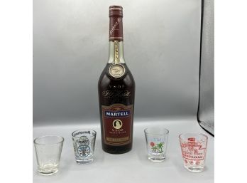 Martell Very Fine Cognac 750ml Sealed - With Set Of Shot-glasses Included