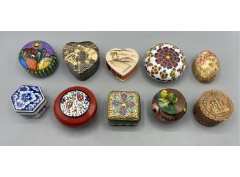 Trinket Boxes - Assorted Lot - 10 Total