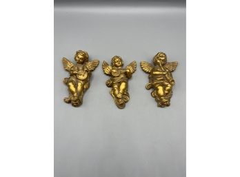 Ceramic Hand Painted Angel Figurines - 3 Total