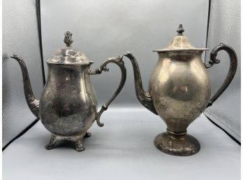 Vintage Silver Plated Teapots - 2 Total