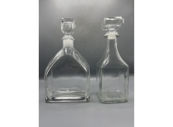 Glass Liquor Decanters - 2 Total