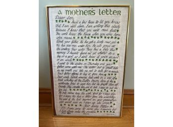 Fingal Linen Print Framed - Made In Ireland - A Mothers Letter