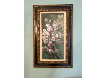 Original Oil On Canvas Floral Art Framed - Artist Signed - J.O Dice