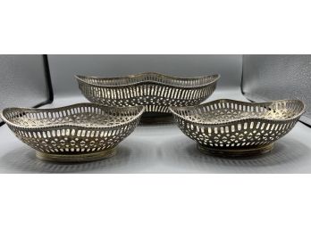 International Silver Company Silver Plated Basket Style Bowls - 3 Total