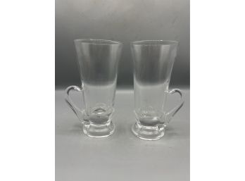 Glass Floral Pattern Mugs - 3 Total