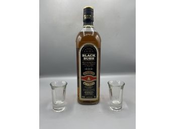 Bushmills Black Bush Irish Whiskey 750ml Sealed With Shot Glass Set