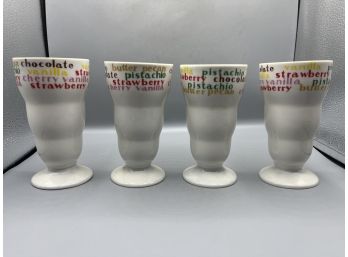 Ceramic Ice Cream Sundae Cups - 4 Total