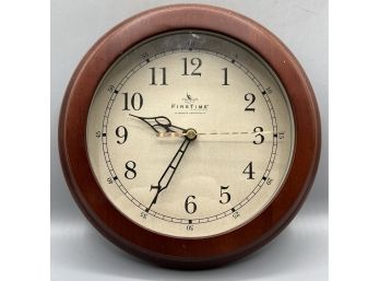 American Timekeeping Co. Firsttime Battery Operated Wooden Frame Wall Clock