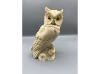 A. Giannelli 1972 Handcrafted Alabaster Owl Figurine