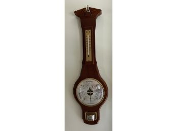 Wooden Weathermaster Wall Barometer / Thermometer