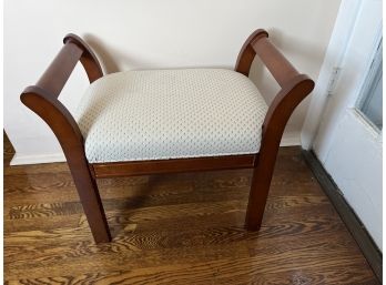 Wooden Upholstered Bench With Handles