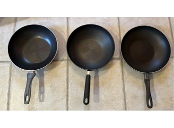 Wok Pans - Assorted Lot - 3 Total