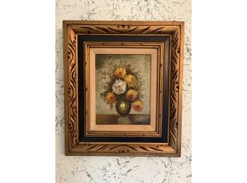 Original Oil On Canvas Floral Bouquet Framed - Artist Signed