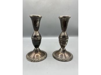 Duchin Creanon Sterling Weighted Candlestick Holders - 2 Total
