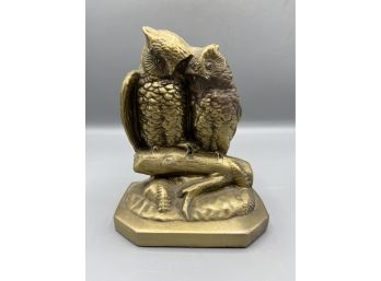 PM-craftsman Metal Brass Tone Owl Decor