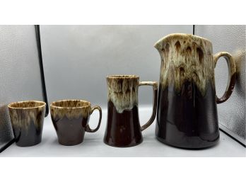 Vintage Canonsburg Carefree Ironstone Drip Glaze Pattern Cup/mug Set - 23 Pieces Total