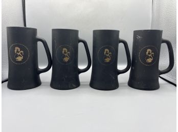The Playboy Club Frosted Glass Mugs - 4 Total