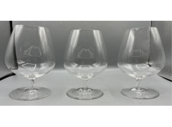 Crystal Snifter Drinking Glasses - 3 Total