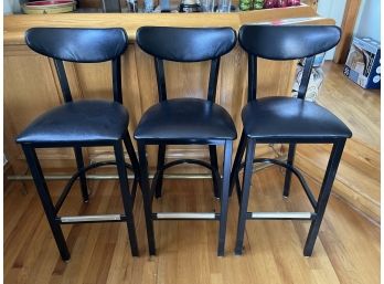 L & B Products Upholstered Metal Frame Bar Stools - 3 Total