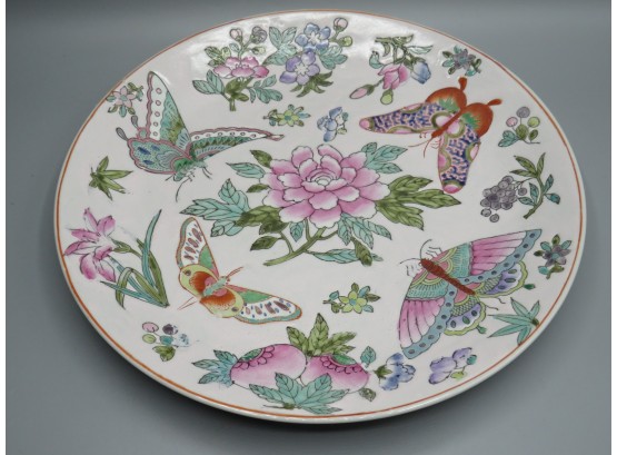 Hand Painted Chinese Ceramic Butterfly/floral  Decorative Plate