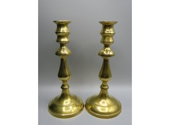 Solid Brass Candlestick Holders - Set Of 2