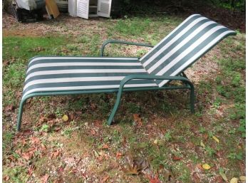 Green Striped Lounge Chair