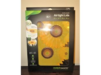 Charles Viancin Inspired By Nature Sunflower 4 Airtight Lids - New In Packaging