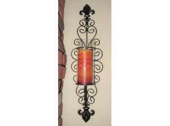Metal Wall Sconce And Candle