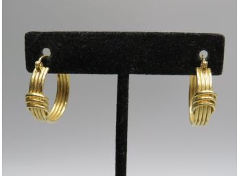14K Yellow Gold Hoop Earrings - 4.3 Grams