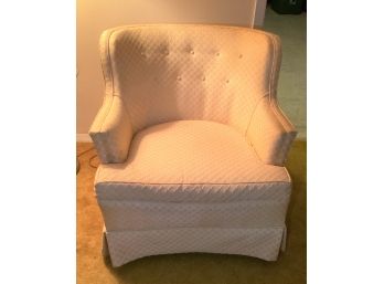 Fabric Upholstered Arm Chair- Light Yellow/gold Color