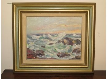 Roger Deerling 'storm Tossed Sea' Framed Painting