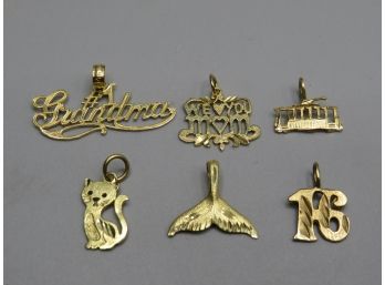 14K Yellow Gold Charms - Assorted Set Of 6