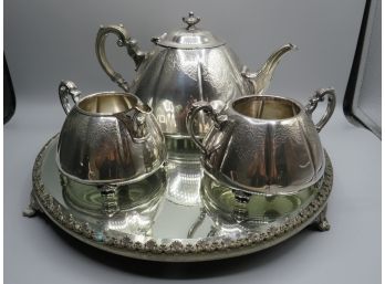 Meriden Intl. Co. 'francis I' Tray, Sugar Bowl, Creamer & Teapot