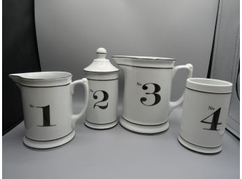 2s Co. 1, 2, 3, 4  Cups & Pitcher - Set Of 4