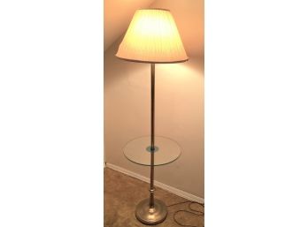 Brass Floor Lamp With Round Glass Tabletop