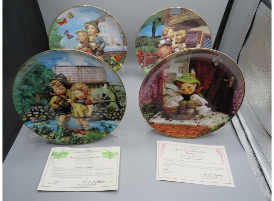 M.j. Hummel The Danbury Mint Collectible Plates With Certificate Of Authenticity - Set Of 4