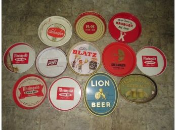 Metal Beer Themed Trays - Assorted Set Of 12