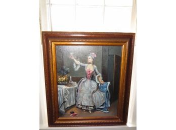 Woman Giving A Toast Framed Painting