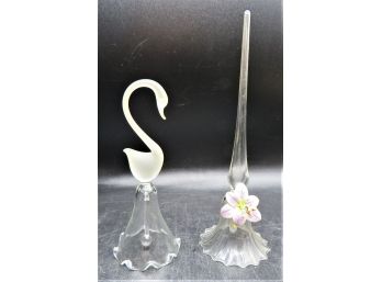 Glass Decorative Bells - Assorted Set Of 2