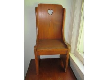 Wood Heart Cutout Children's Chair
