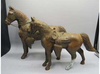 Brass Horse Figurines - Set Of 2