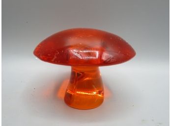 Orange/amber Glass Mushroom Table Decor