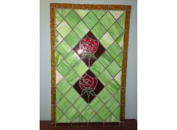 Stained Glass Style Rose Decor