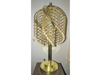 Brass Table Lamp With Cascading Plastic Beads