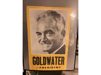 Republician 1960's Barry Goldwater For President Campaign Advertising Poster Framed